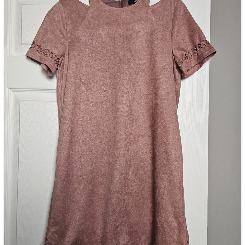 Velvet Rose Sheath Dress | Soft Suede Feel | Elegant & Feminine | Size M